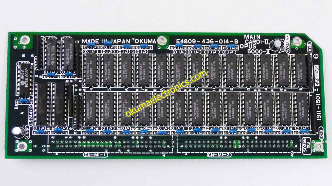 Okuma 1911-1501; E4809-436-014-B; OPUS 5000-II Main card I-II + 0.5MB RAM